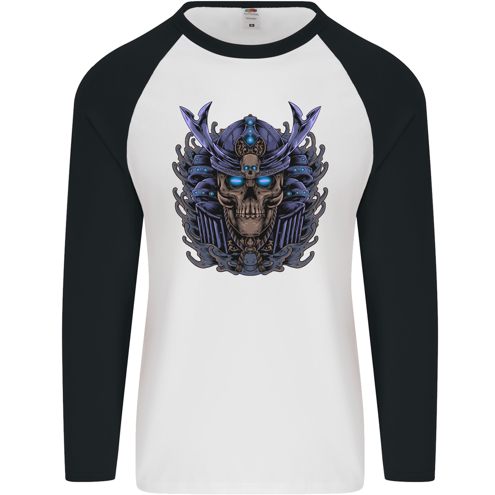 Camiseta de béisbol Samurai Skull MMA artes marciales gimnasio entrenamiento para hombre L/S