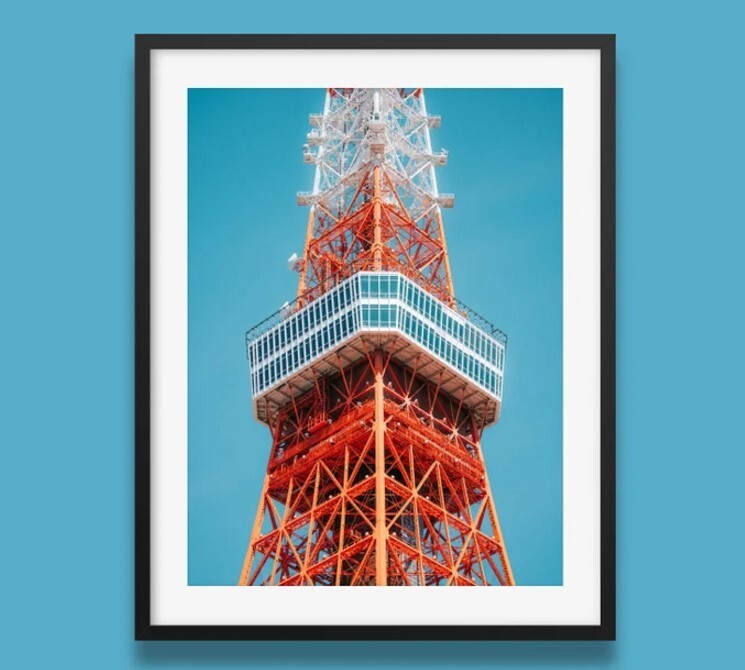 Tokyo Print | Tokyo Tower Original Art Print, Tokyo street photography print