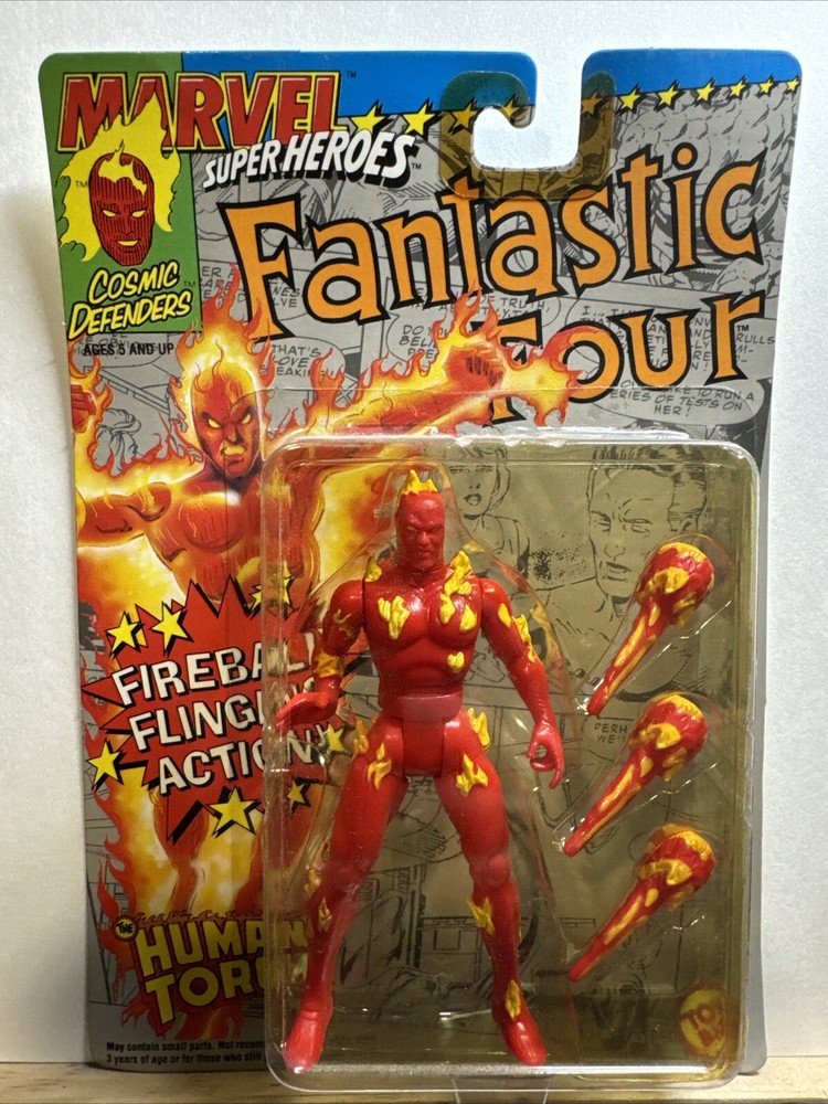 1992 Marvel Super Heroes Fantastic Four Human Torch Action Figure by Toy Biz New