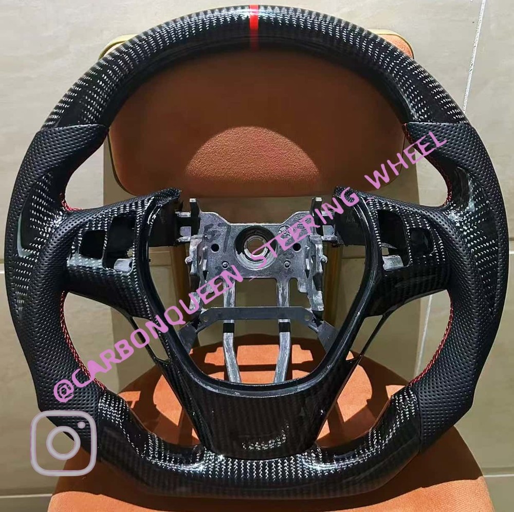 REAL CARBON FIBER STEERING WHEEL FOR HYUNDAI GENESIS STEERING WHEEL 09-14YS/RED
