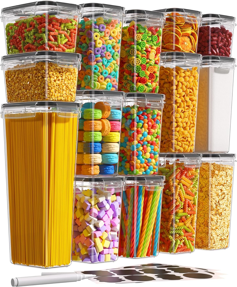 4-Piece 5.4L Clear Airtight Food Storage Containers Set with Lids