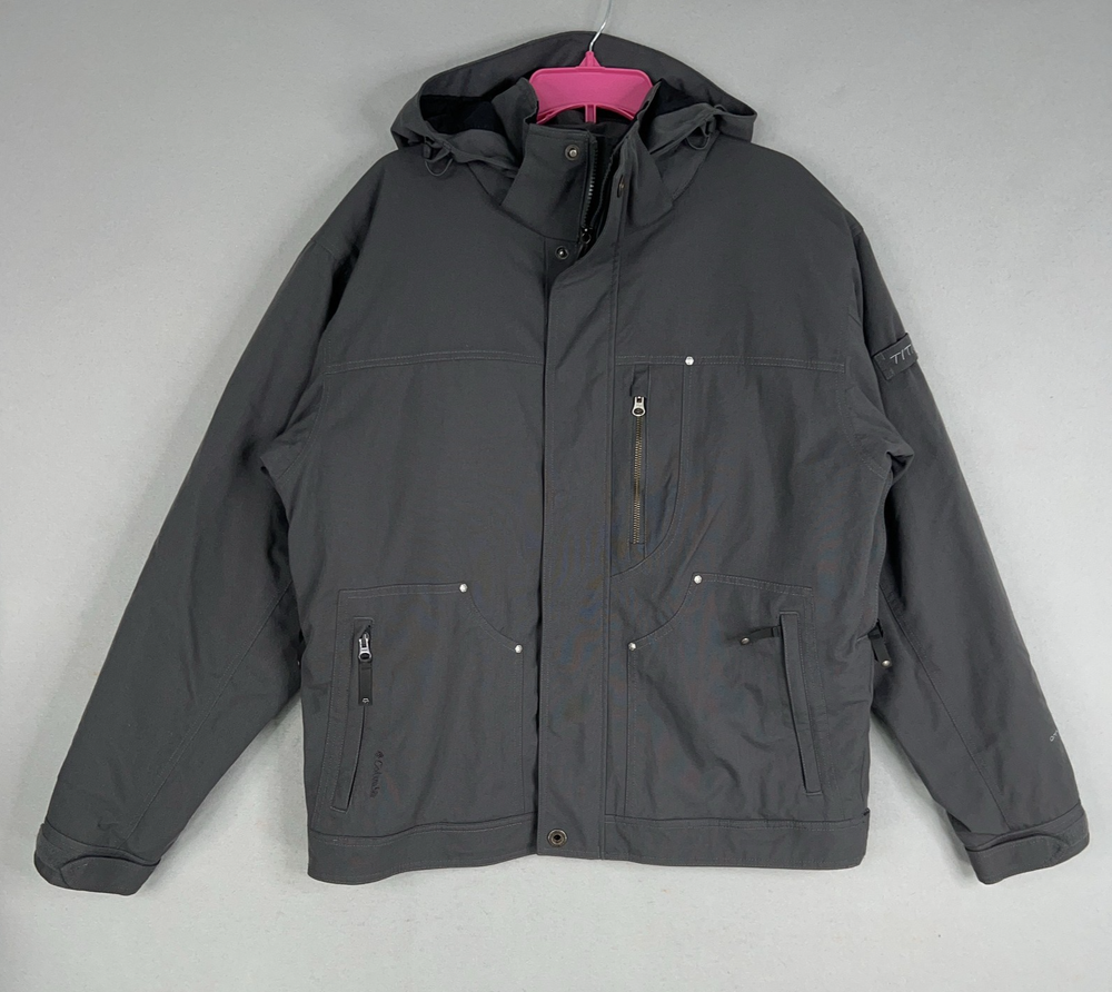 Columbia Jacket Mens Large Gray Titanium OmniTech Coat Performance Hike Ski Gorp