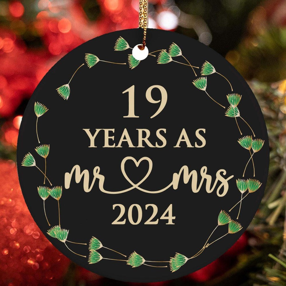 19 Years As Mr   Mrs Ornament 19th Anniversary Christmas Gift Tree Decor Hanging