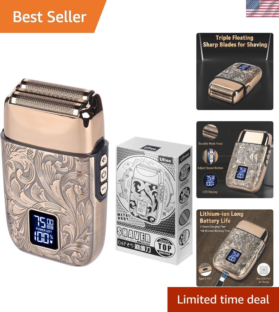 Close Shave Electric Foil Shavers for Men, 3-Speed Electric Razor and Head Sh...