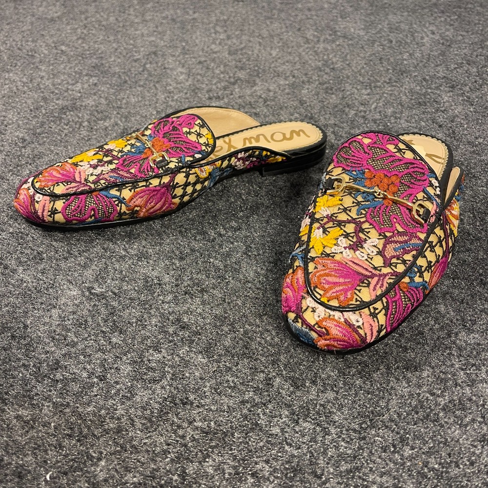 Sam Edelman Linnie Mule 9 Floral Embroidered Lace Horsebit Eclectic Boho Y2K