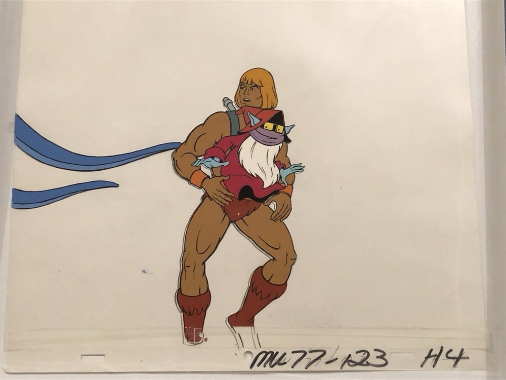 He-Man original vintage Filmation production Cel: He-Man & Montork