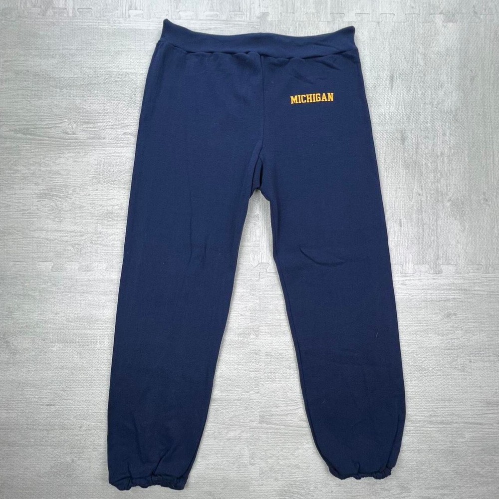 Vintage 90s Michigan Wolverines Sweatpants Size: M Blue Yellow NCAA College