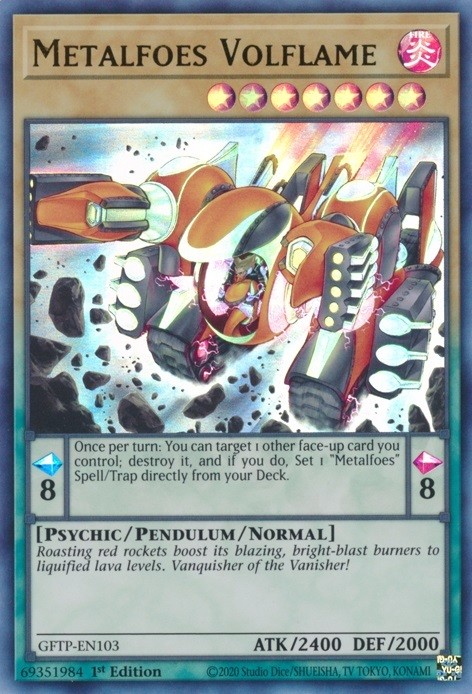 Metalfoes Volflame GFTP-EN103 Ultra Rare 1st Ed LP Yugioh