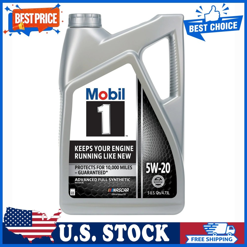 Mobil 1 Advanced Full Synthetic Motor Oil 5W-20, 5 Quart