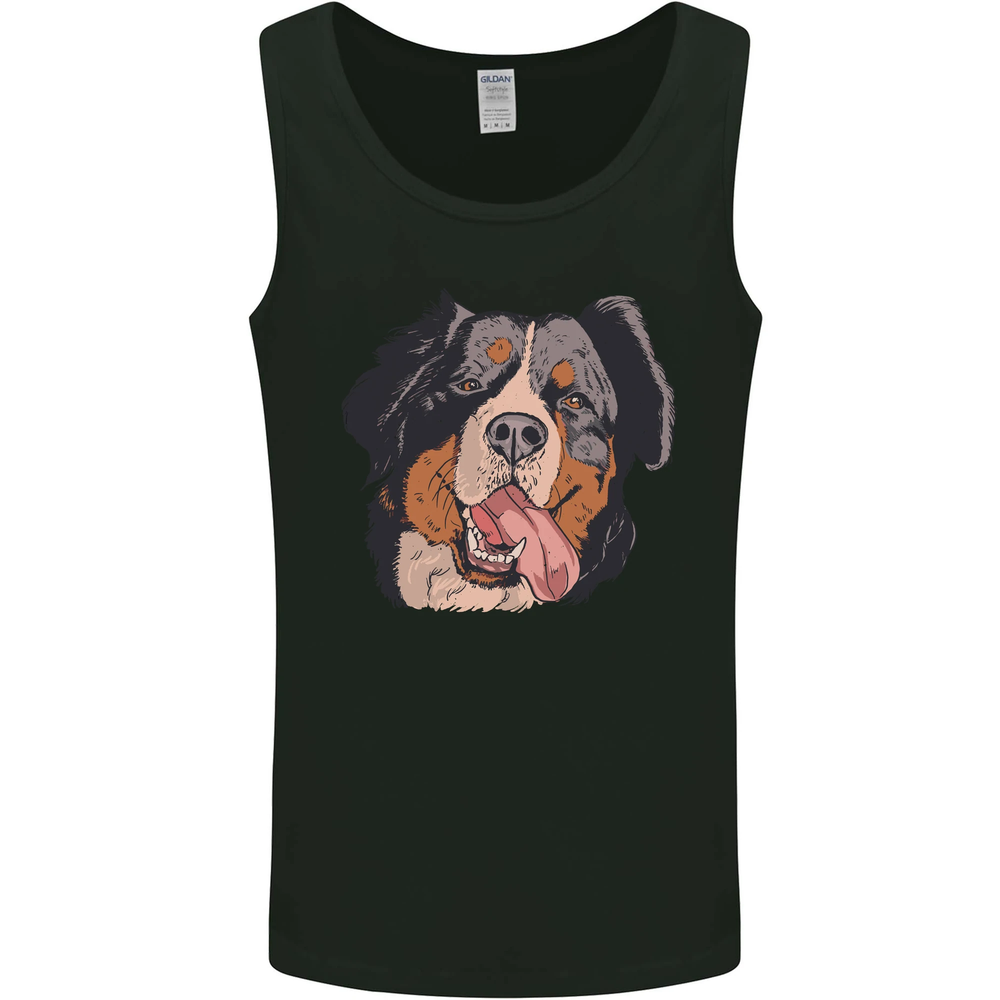 Bernese Mountain Dog Graphic Mens Sleeveless Vest Tank Top  