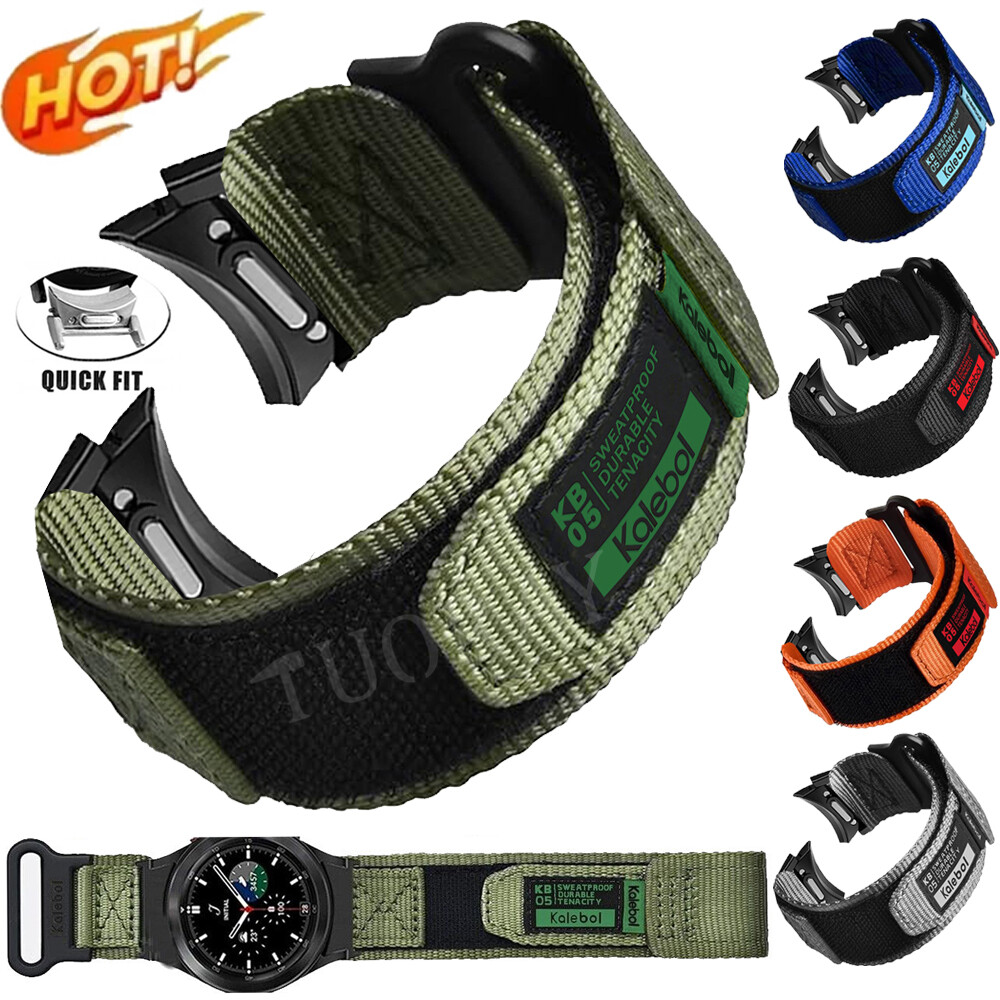 For Samsung Galaxy Watch 7 6 5 4 40/44/43/47mm Woven Nylon Loop Watch Band Strap