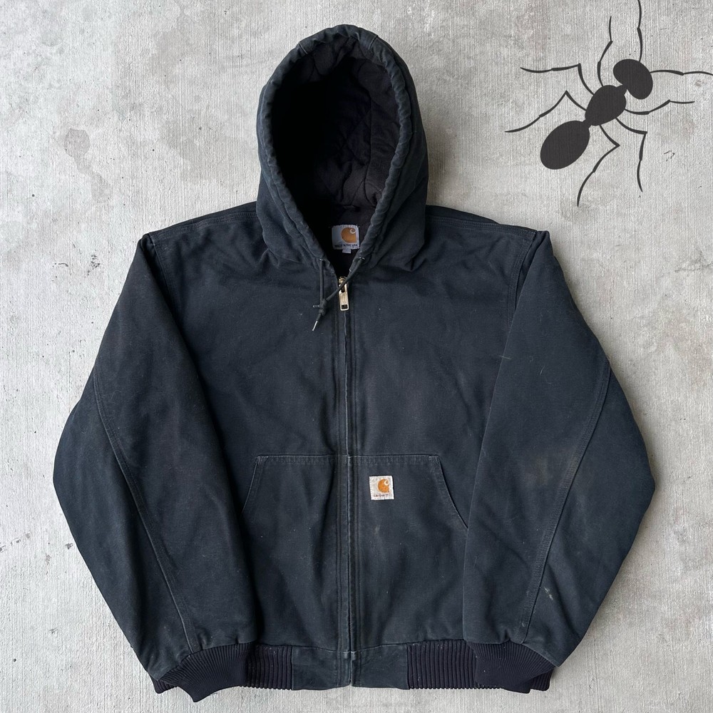 Vintage Y2K Carhartt Black Workwear Jacket Retro Style