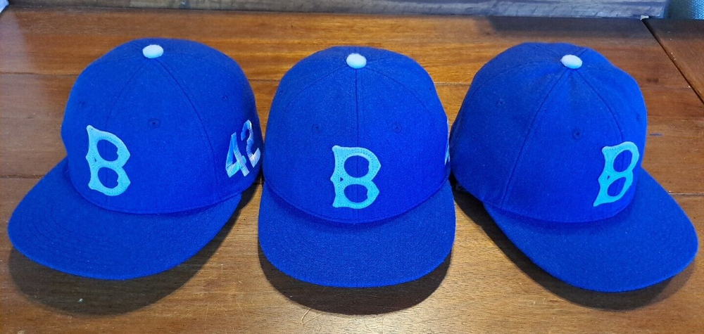 Jackie Robinson #42 LOT OF 3 Brooklyn Dodgers Strapback Cap SGA 04/15/24 NEW
