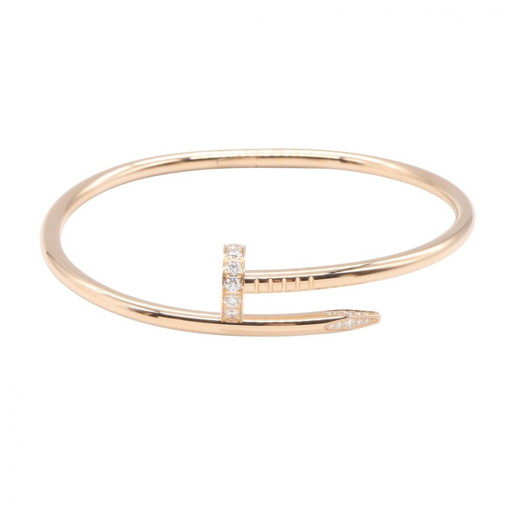 CARTIER Juste un Clou Diamond Bangle Bracelet 18KPG Pink Rose Gold Used Women