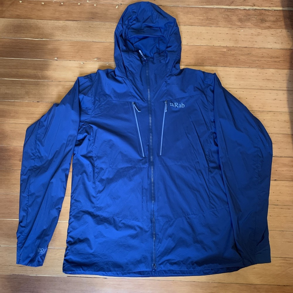 RAB Mens M Vapour-Rise Alpine Light Jacket Navy Full Zip Hoody Thermal Layer