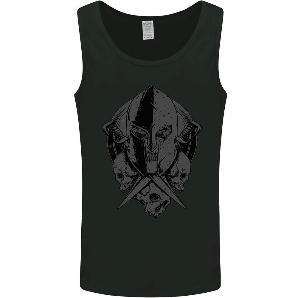 Spartan Skull Roman Helmet Gym MMA Mens Vest Tank Top