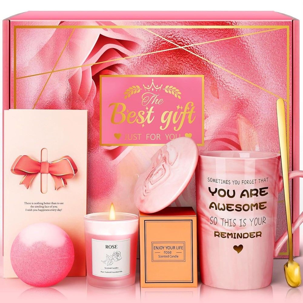 Valentine Spa Gift Basket for Her with Roses – Romantic Self-Care Present-image