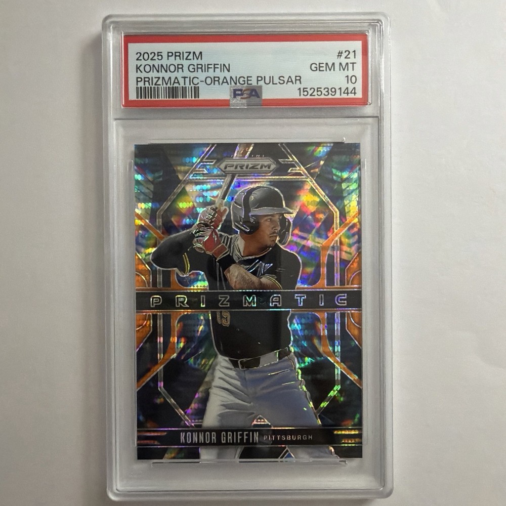 2025 Panini Prizm Prizmatic Orange Pulsar #21 Konnor Griffin Rookie /399 PSA 10