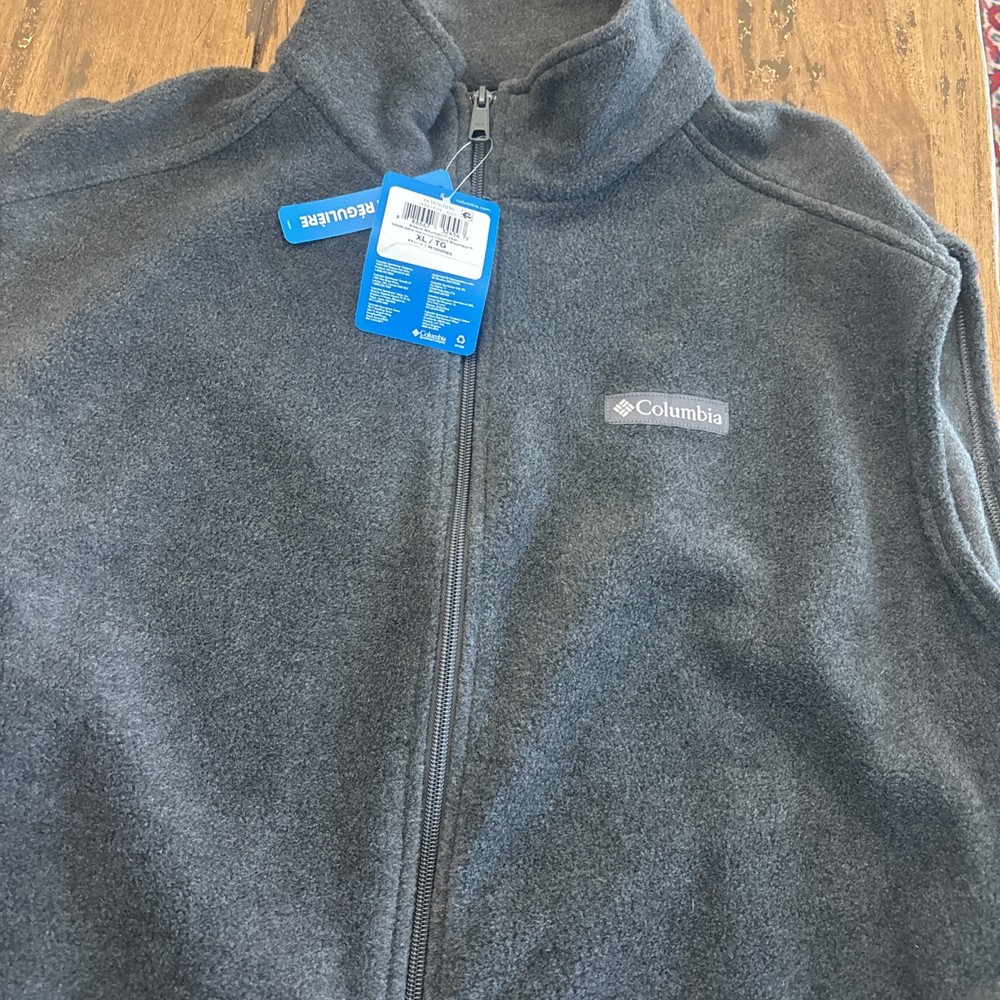 Columbia Steens Mountain Vest Men Size XL Gray Full Zip