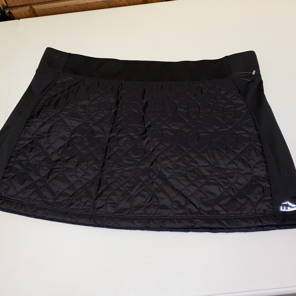 LL Bean Black Winter Skirt Size XL Insulated Padded