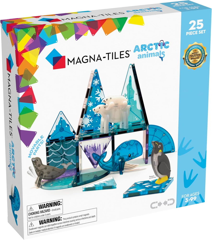 Arctic Animals 25-Piece Magnetic Construction Set for Creative STEM Play