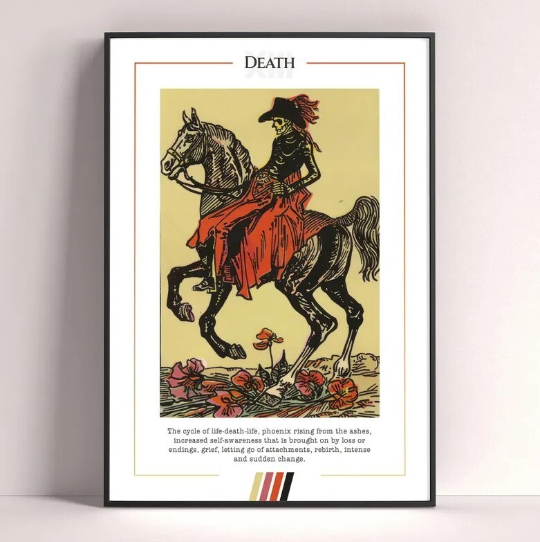 Death Tarot Card Art Print - High-Quality Printable Tarot Poster