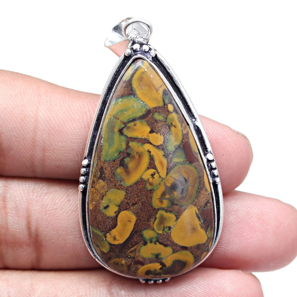 Azuboo Lite Handmade Silver Gemstone Pendant Jewelry Gift For Her 1.75 Inch