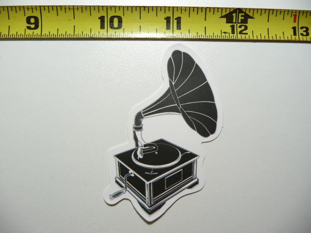 GRAMOPHONE RECORD PLAYER MUSIC DECAL STICKER BAND CONCERT HALL MUSICAL