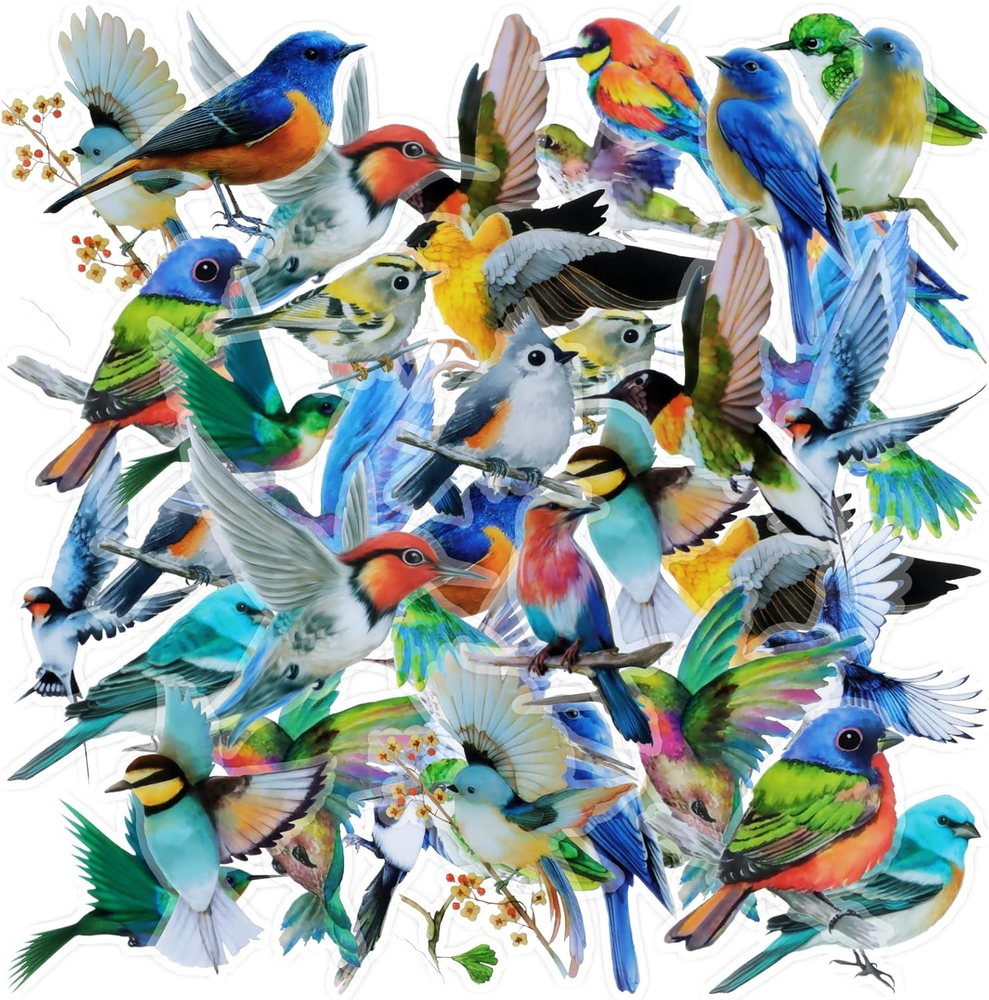 40PCS Bird Stickers, Bird Stickers Waterproof for Scrapbook Journal Laptop Gift