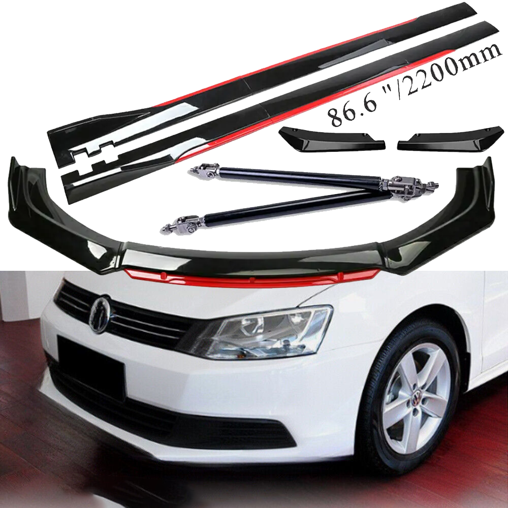 For 11-14 Volkswagen VW Front Bumper Lip Spoiler Splitter Side /Skirt Body