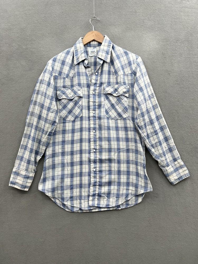 Vintage Levi's Men’s Medium 1980 Olympic Games Plaid Western Shirt Made in USA
