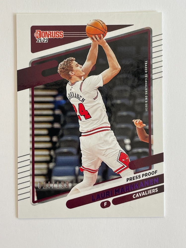 2021-22 Donruss Lauri Markkanen Purple Press Proof SP 24/199