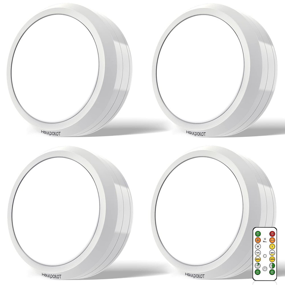 Battery Operated Puck Lights with Remote for Under Cabinet Lighting  