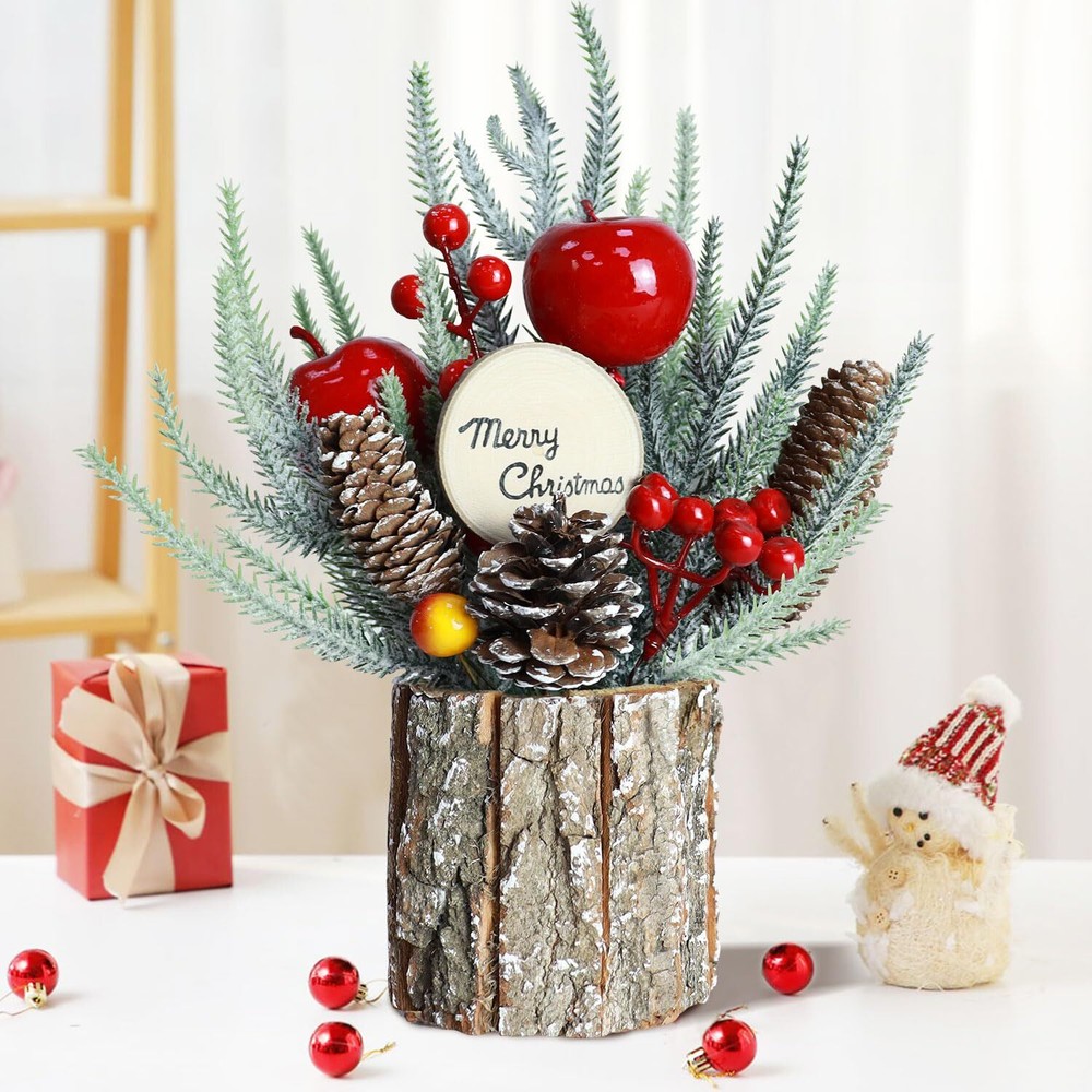 Christmas Table Decoration Red Christmas Centerpieces for Tables Mini Christm...