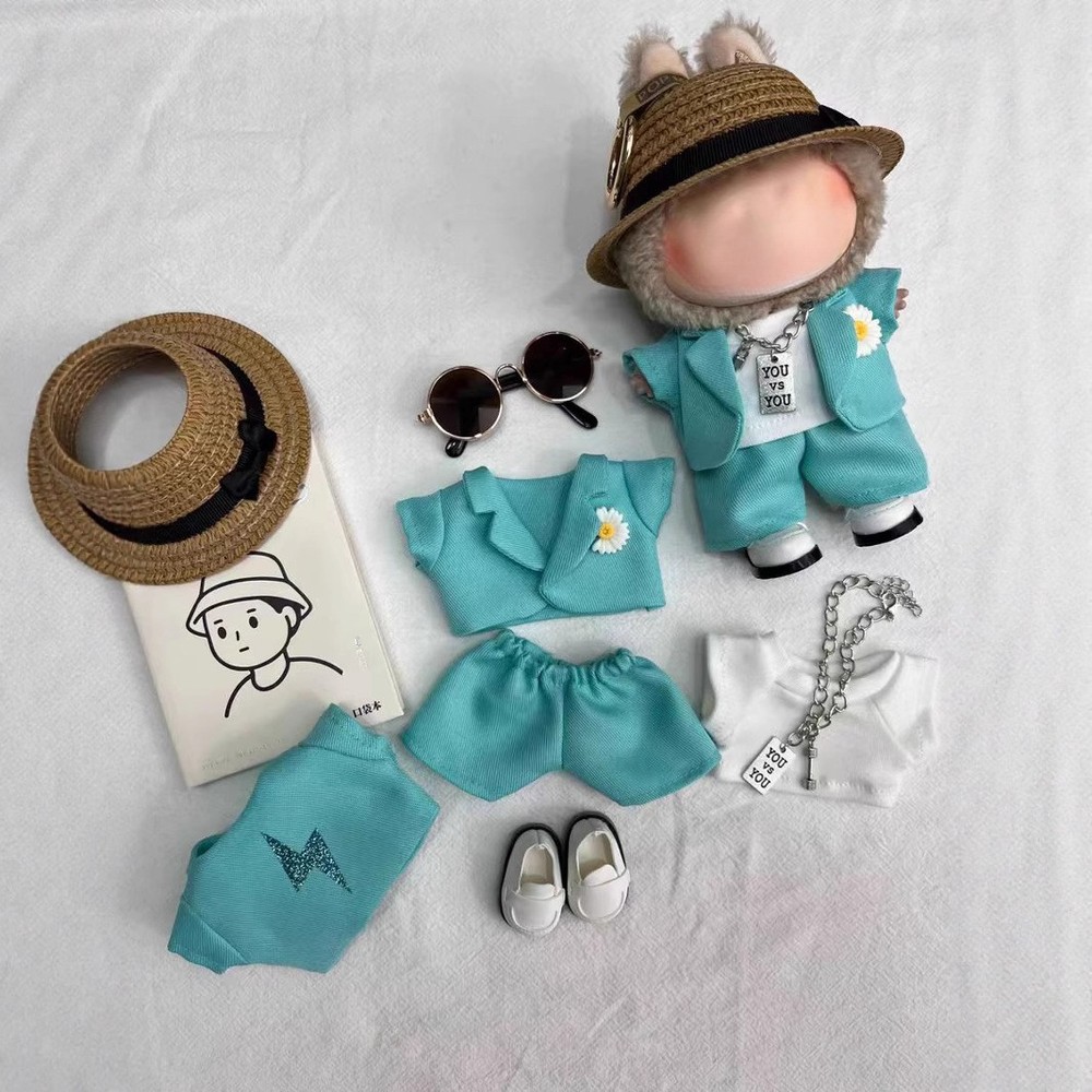 Labubu Handmade Doll Clothes G-D Concert Bloo Suit Set for Cute Plushies