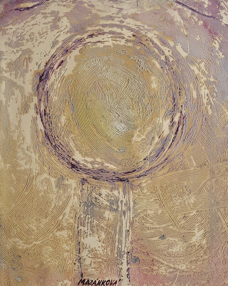 CLEARANCE SALE COLLECTION PAINTING ABSTRACT COMPOSITION SIGNED MAZANKOVA-image