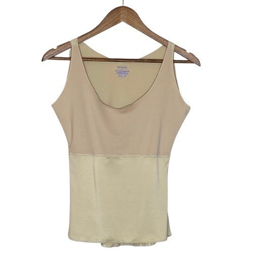 Spanx Womens Hide and Sleek Smoothing Cami Tank Top Size L Beige Slimming Layer