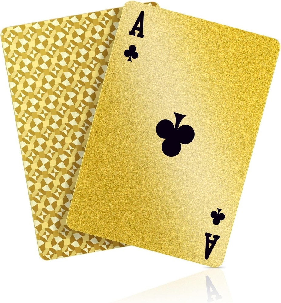 Waterproof Plastic Poker Cards, Gold Diamond Style, Premium Casino Card Deck