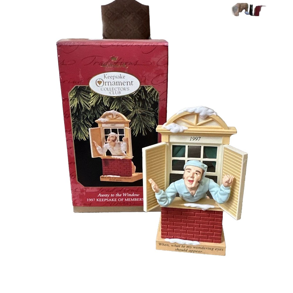 1997 Hallmark Keepsake Collector's Club Away to the Window Christmas Ornament