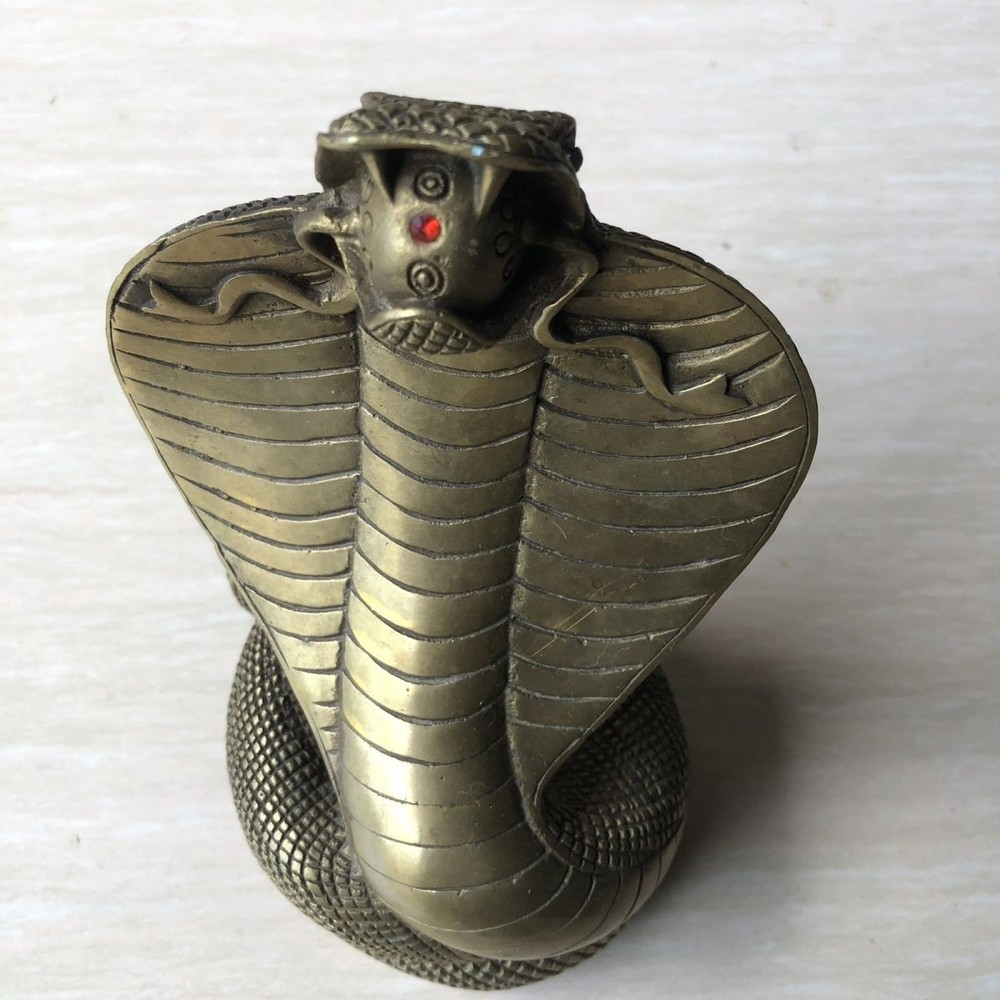 Brass Python Immortal Statue Snake Goddess Buddha Figure Home Desk Ornament