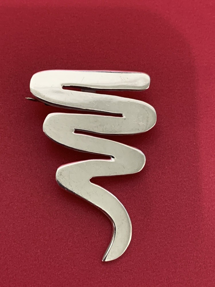 Vintage Sterling Silver Zig Zag Brooch Taxco Mexico 925 Statement Jewelry Piece