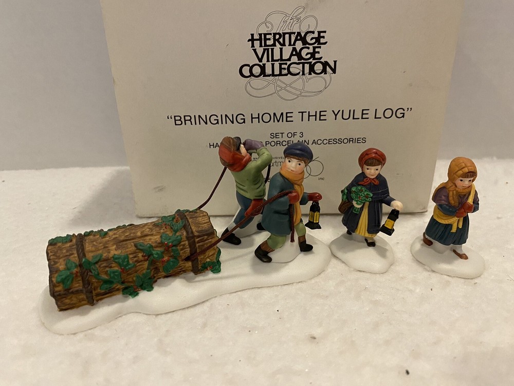Dept. 56 Heritage Dickens Village 1991 Bringing Home The Yule Log #5558-1