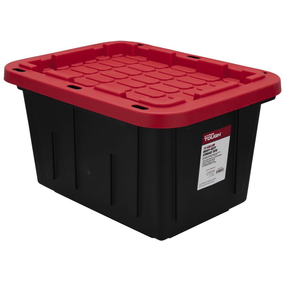 12-Gallon Plastic Storage Bin with Secure Snap-On Lid