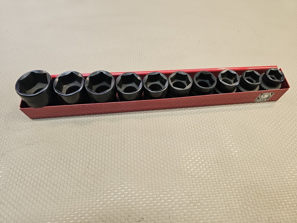 Matco BLP Series M6 10pc SAE 1/2 Drive 6-Point Pass-Thru Socket Set 1-1/4