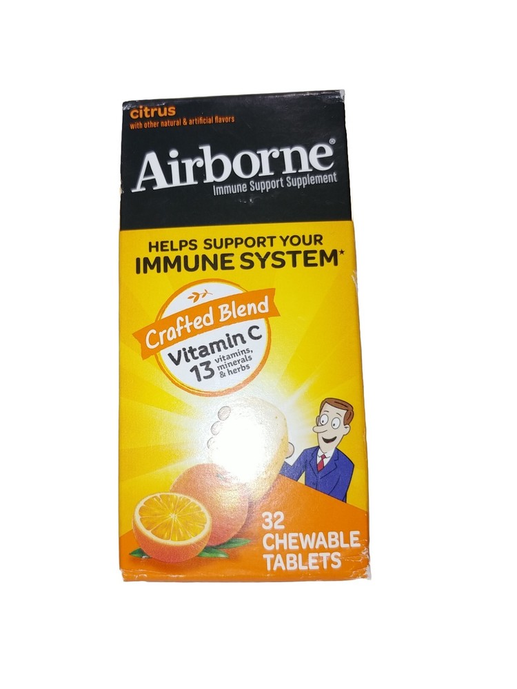 Airborne 1000mg Vitamin C Immune Support Chewable Tablets, 32ct EXP: 09/25
