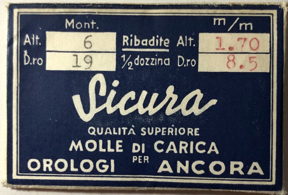 Sicura 1.70mm x 8.5mm Mainspring for Watch Repair 6x19 1X1 Replacement