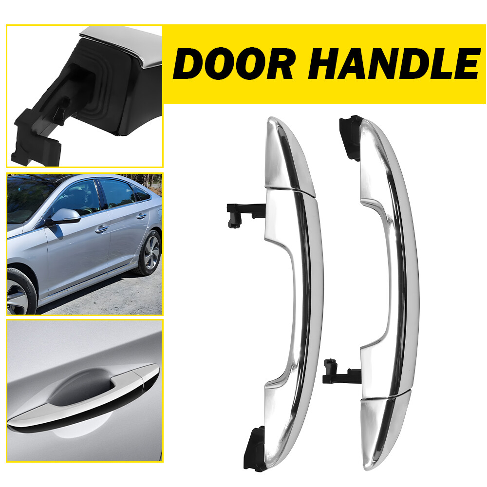 Exterior Door Handles Rear Driver Passenger Side Chrome for Hyundai Sonata 15-19