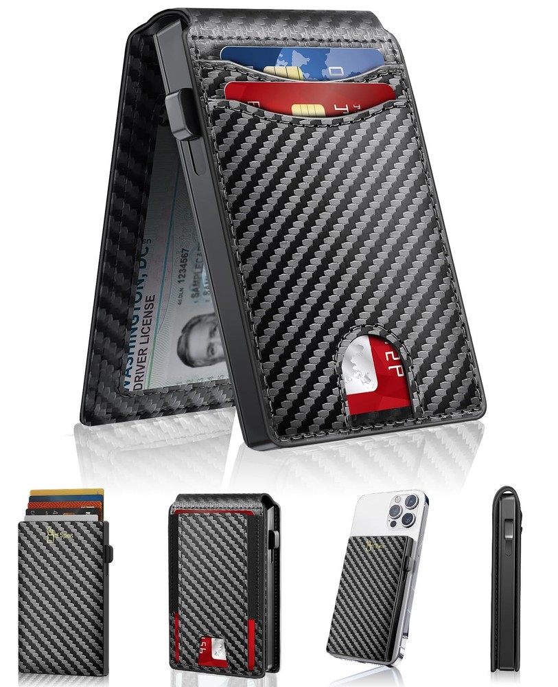 MURREE Wallet for Men, Slim Wallet with Pop Up Card Holder, RFID Blocking Bifold