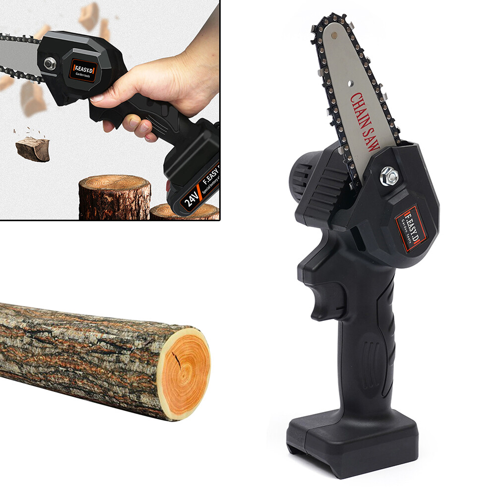 4 Inch Mini Electric Chainsaw Cordless Pruning Kit Handheld Saw Power Tool