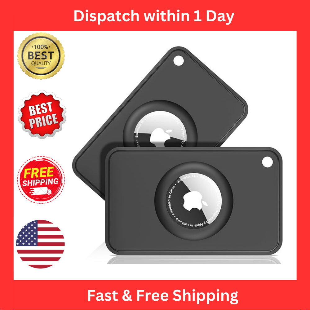 2-Pack Slim Silicone Airtag Wallet Holder for Apple Airtag Accessories